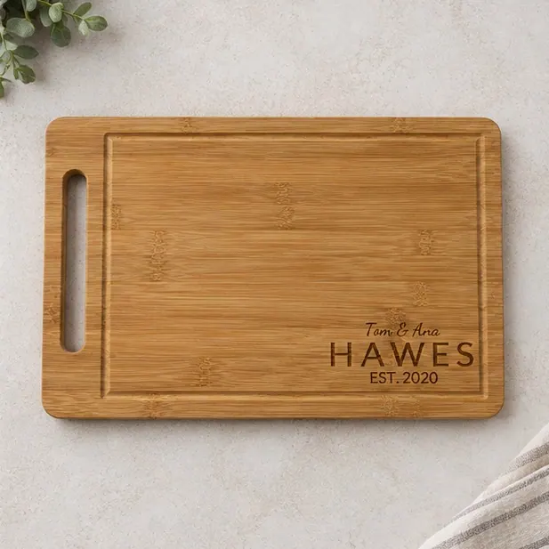 Bamboo with handle personalized cutting board